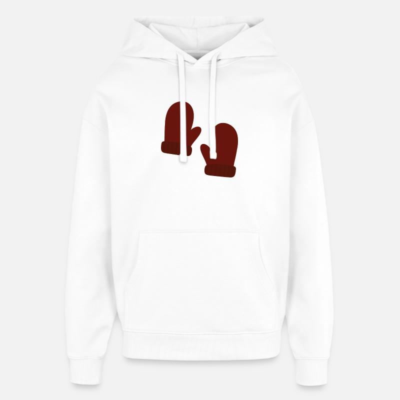 Illustration de mitaines d’hiver confortables - Sweat à capuche unisexe Stanley/Stella Oversized - blanc