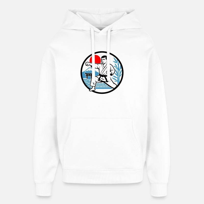 Karaté Nature - Sweat à capuche unisexe Stanley/Stella Oversized - blanc