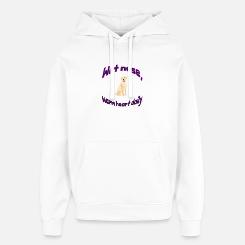 nez mouillé coeur chaud illustration quotidienne - Sweat à capuche unisexe Stanley/Stella Oversized - blanc