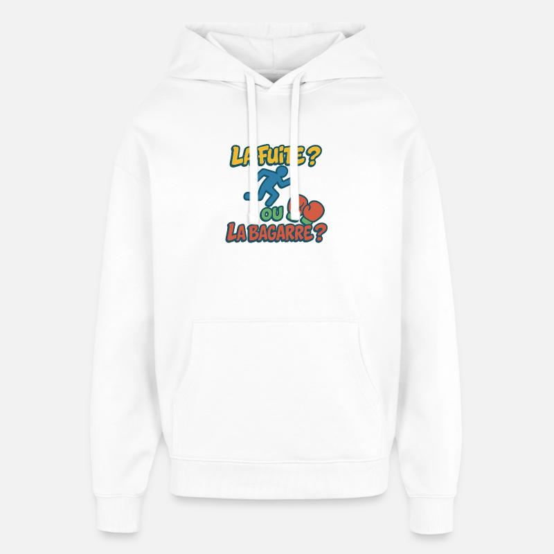 la fuite ou la bagarre - Sweat à capuche unisexe Stanley/Stella Oversized - blanc