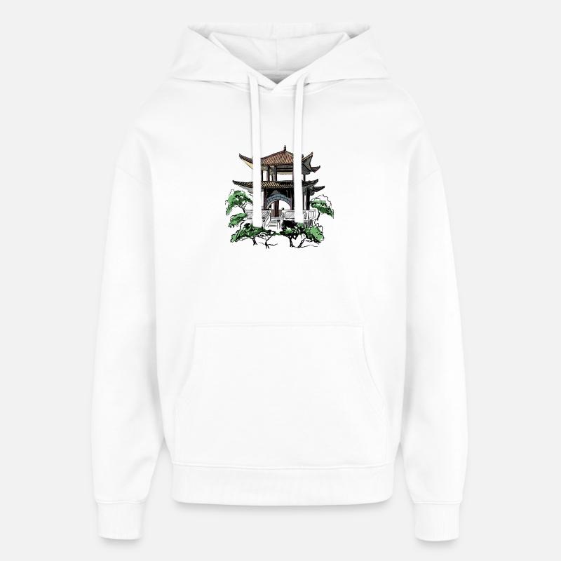 pagode - Sweat à capuche unisexe Stanley/Stella Oversized - blanc