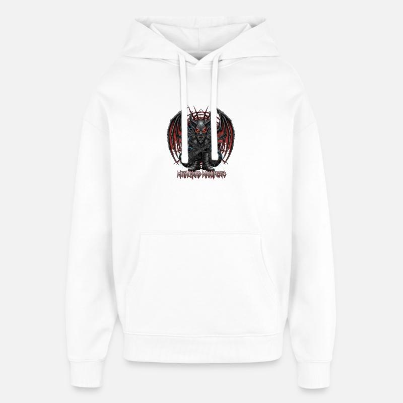Guitariste démoniaque avec des ailes - Sweat à capuche unisexe Stanley/Stella Oversized - blanc