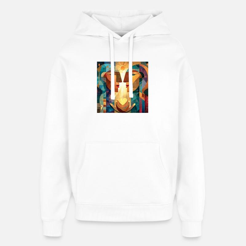 Visage Mystique Équilibre - Sweat à capuche unisexe Stanley/Stella Oversized - blanc