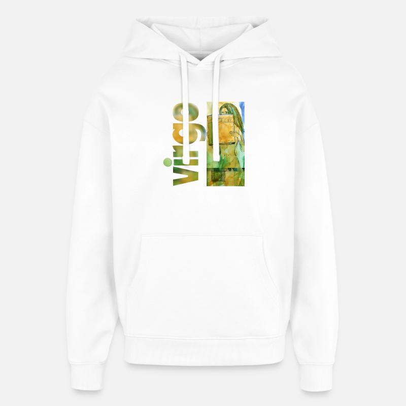 Signe du zodiaque Vierge - Sweat à capuche unisexe Stanley/Stella Oversized - blanc