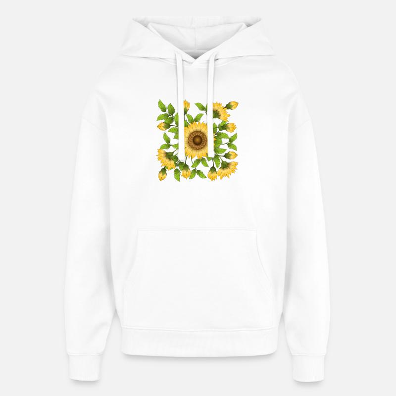 Fleur - Sweat à capuche unisexe Stanley/Stella Oversized - blanc