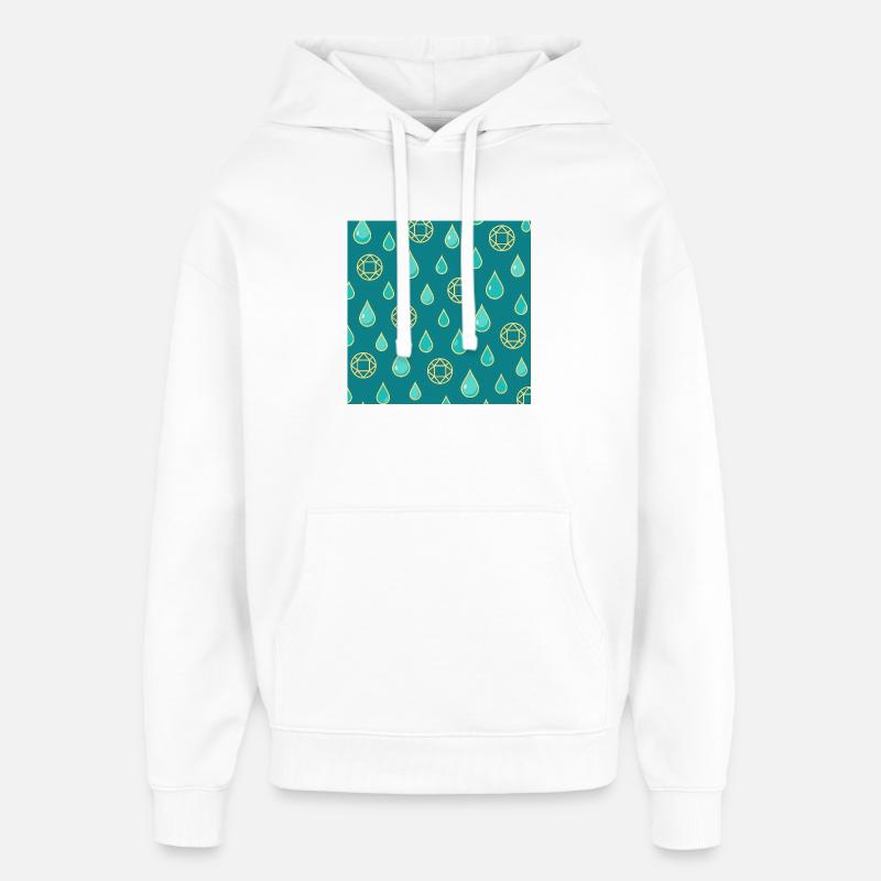 Bijou waterproof – motif goutte et diamant - Sweat à capuche unisexe Stanley/Stella Oversized - blanc