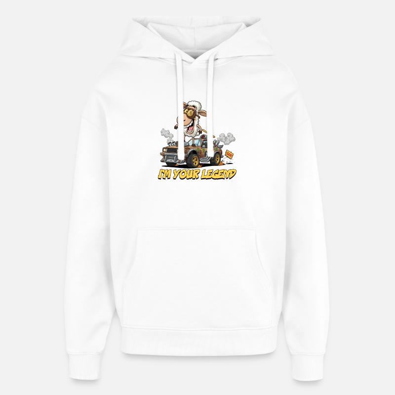 Mouton voiture de course conception personnalisée - Sweat à capuche unisexe Stanley/Stella Oversized - blanc
