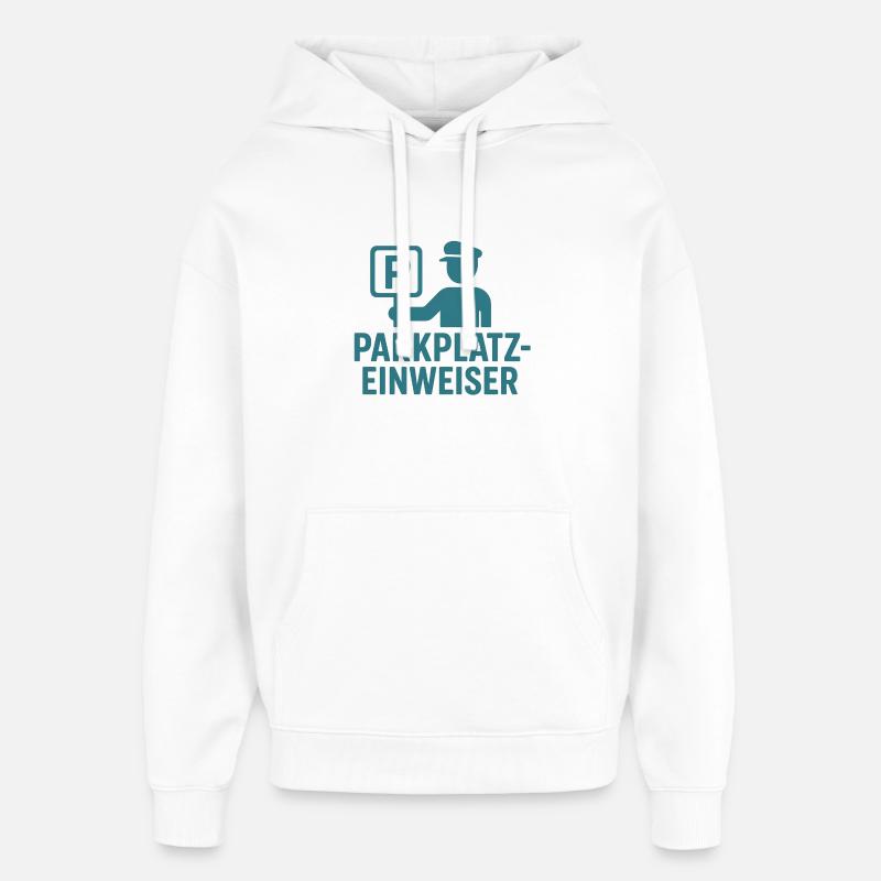 Conception du préposé au stationnement - Sweat à capuche unisexe Stanley/Stella Oversized - blanc