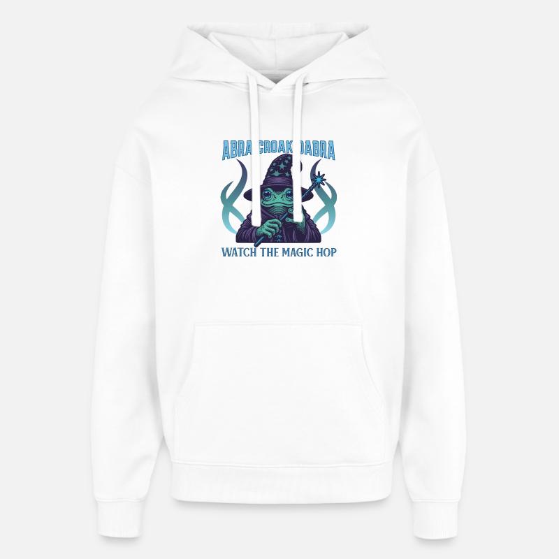 Mystical Frog Wizard T-Shirt Design - Sweat à capuche unisexe Stanley/Stella Oversized - blanc