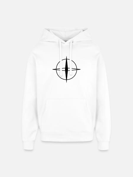 Minimalistisch zwart wit geometrisch patroonontwerp - Stanley/Stella Oversized Unisex Hoodie - wit