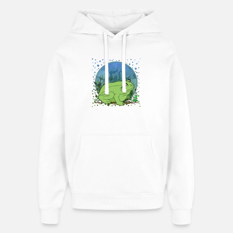 Grenouille - Sweat à capuche unisexe Stanley/Stella Oversized - blanc