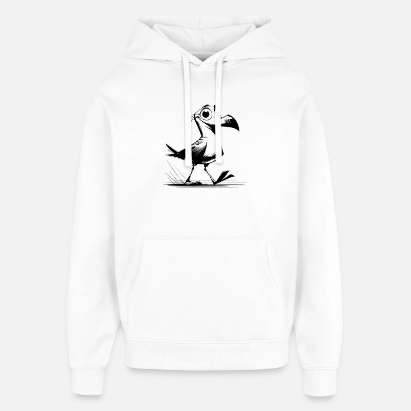 Bird flutterman with seagulls clown DNA - Oversized Unisex Hoodie by Stanley/Stella - white