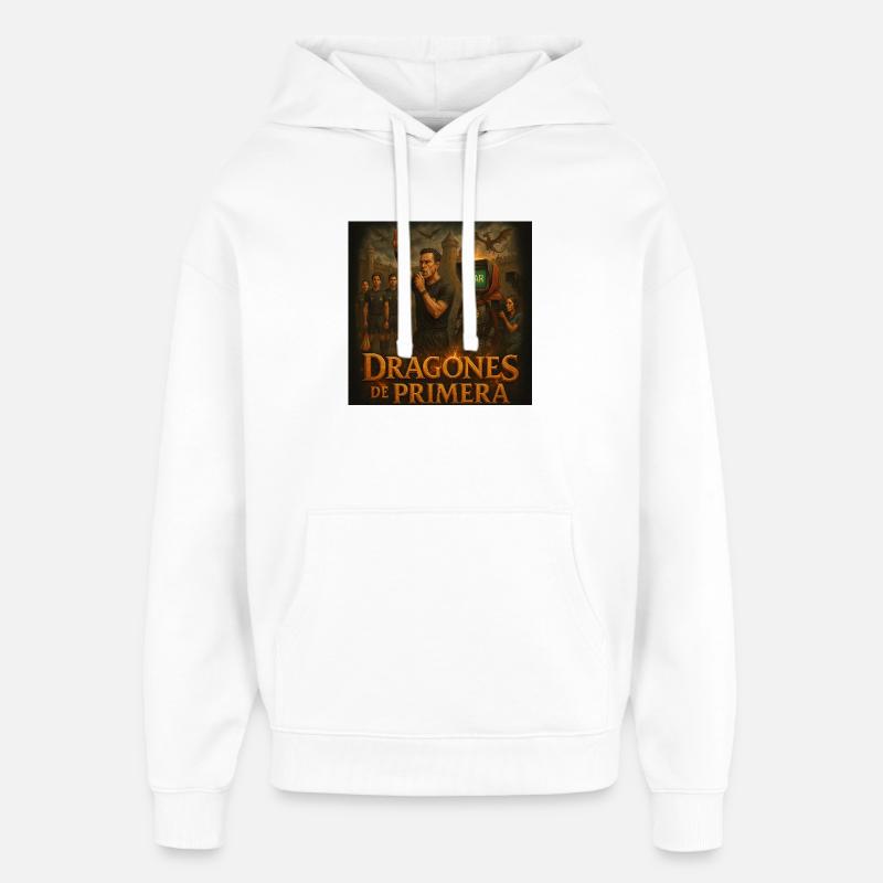 First Class Dragons - Oversized Unisex Hoodie by Stanley/Stella - white