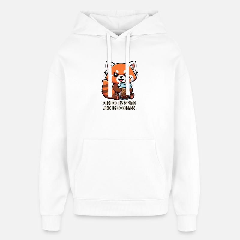 Effronté raton laveur café Meme Design - Sweat à capuche unisexe Stanley/Stella Oversized - blanc