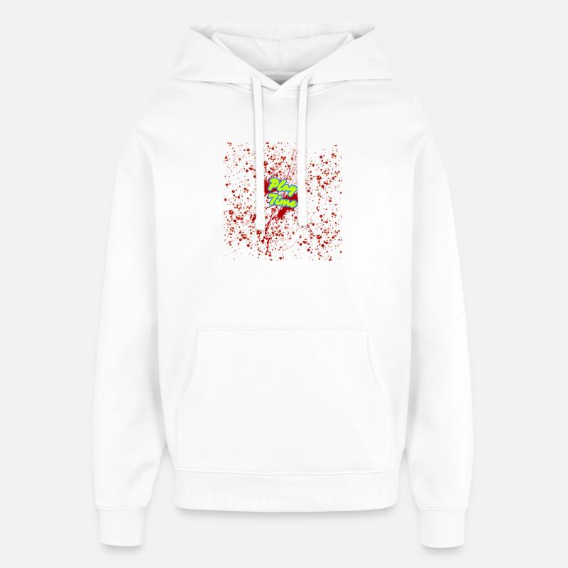 Bloody Font : Temps de jeu - Sweat à capuche unisexe Stanley/Stella Oversized - blanc