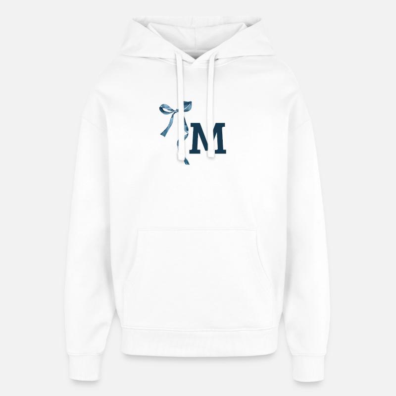 Monogram m gift idea - Oversized Unisex Hoodie by Stanley/Stella - white