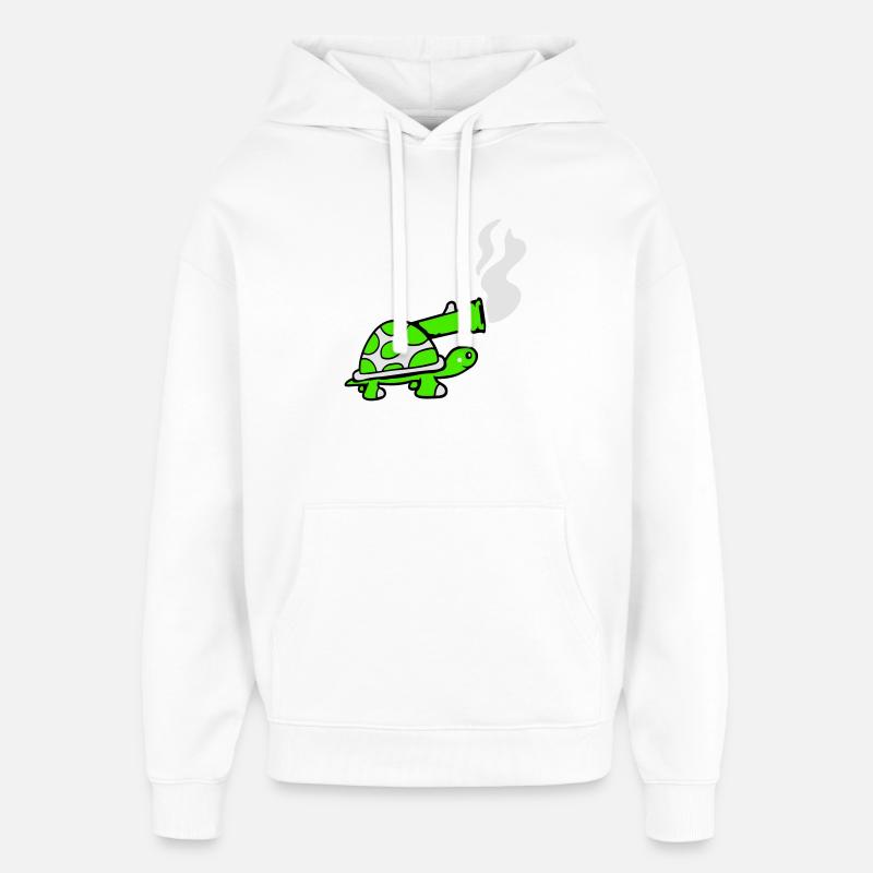 Schildkröte Panzer Waffe Kanone schießen Schuss - Sweat à capuche unisexe Stanley/Stella Oversized - blanc