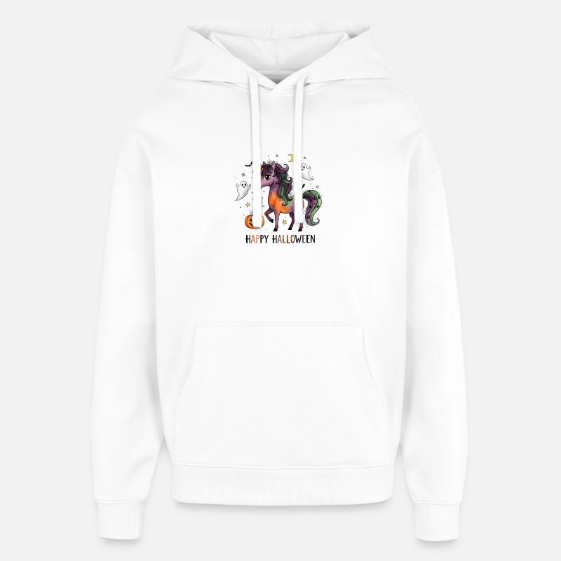 Licorne d’Halloween - Sweat à capuche unisexe Stanley/Stella Oversized - blanc