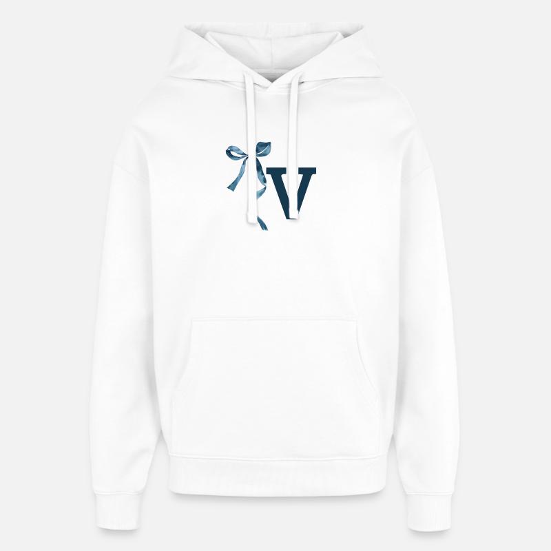 Monogramme v idée cadeau  - Sweat à capuche unisexe Stanley/Stella Oversized - blanc