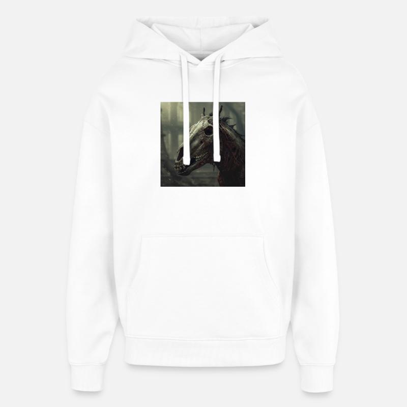 Masque de squelette Dark Horse - Sweat à capuche unisexe Stanley/Stella Oversized - blanc