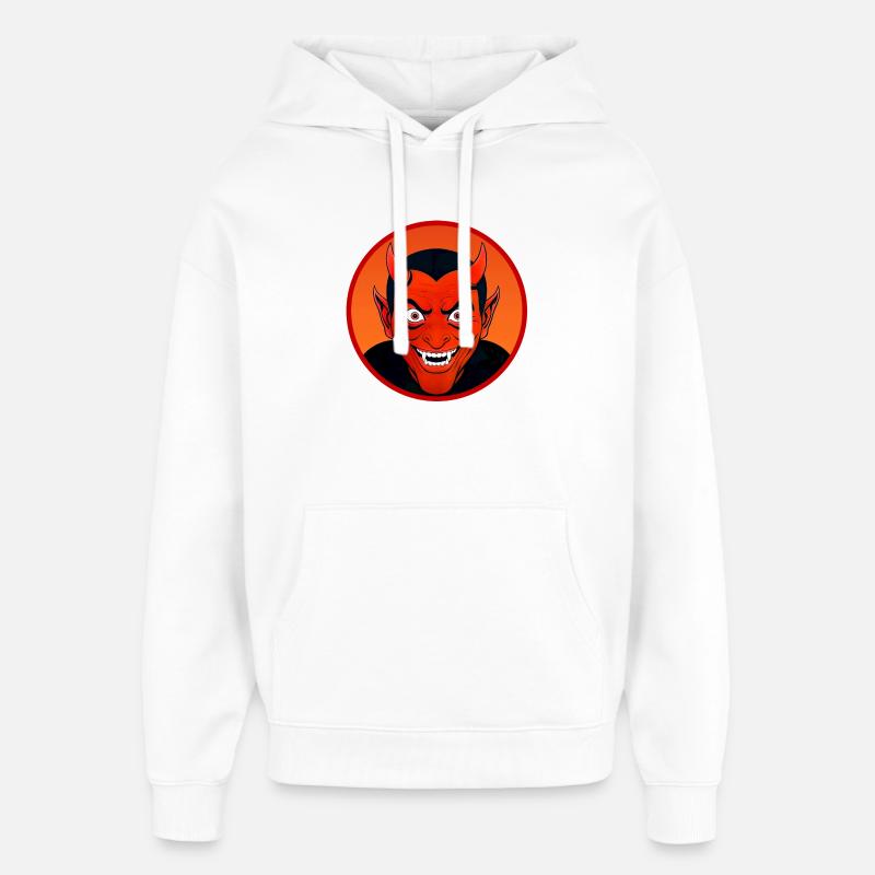 Dämonischer Teufelskopf mit Horn - Oversized Unisex Hoodie von Stanley/Stella - Weiß