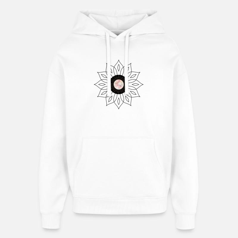 Rosace mandala  - Sweat à capuche unisexe Stanley/Stella Oversized - blanc