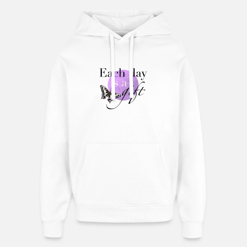 Each_day_is_a_gift - Sweat à capuche unisexe Stanley/Stella Oversized - blanc