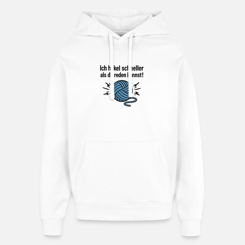 La turbine à tricoter - Sweat à capuche unisexe Stanley/Stella Oversized - blanc