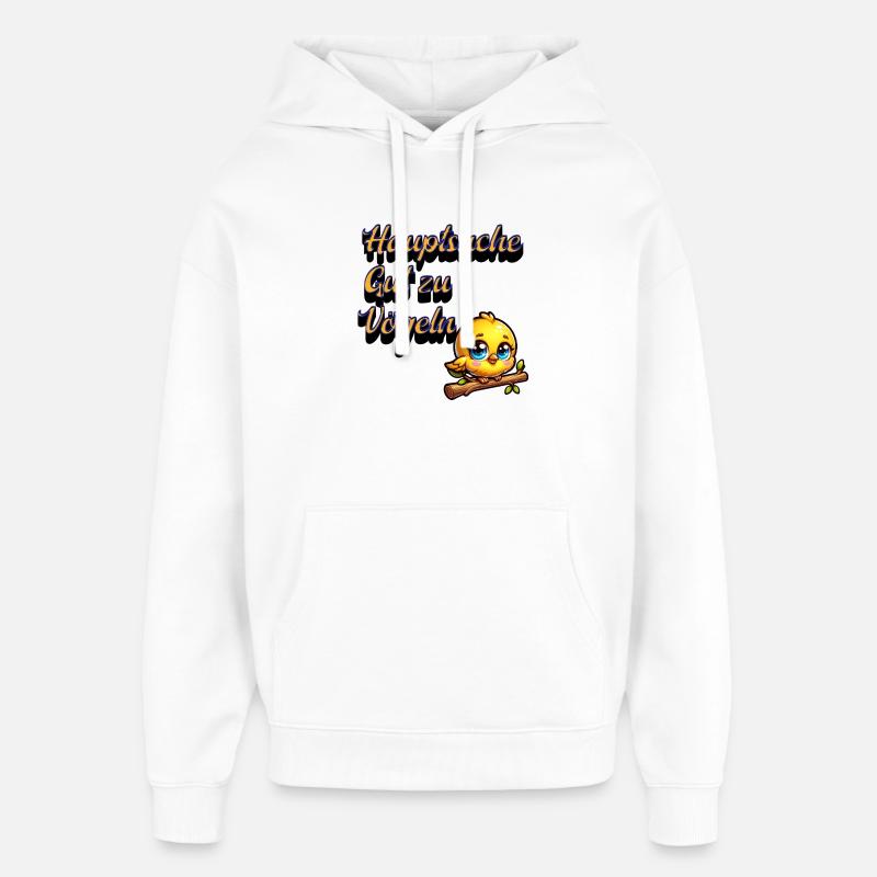 Motif d’oiseau mignon avec dicton - Sweat à capuche unisexe Stanley/Stella Oversized - blanc