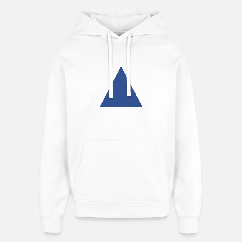 Motif abstrait de triangle bleu - Sweat à capuche unisexe Stanley/Stella Oversized - blanc