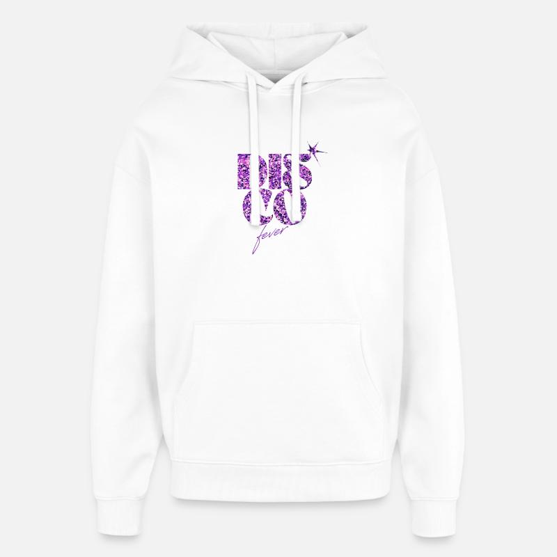 Emblème d’amour disco scintillant - Sweat à capuche unisexe Stanley/Stella Oversized - blanc