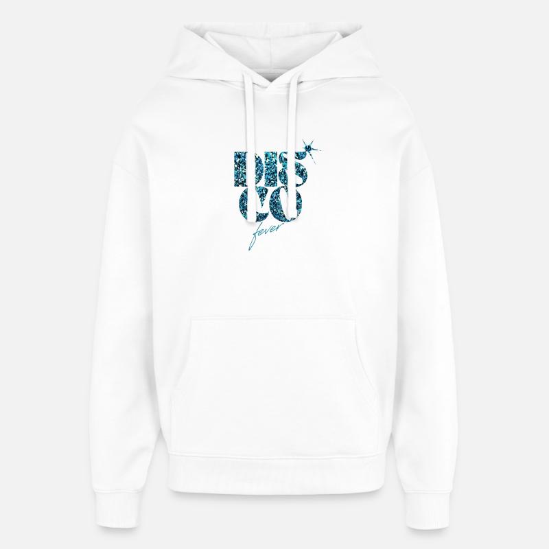 Paillettes Disco Fever Blue Design - Sweat à capuche unisexe Stanley/Stella Oversized - blanc