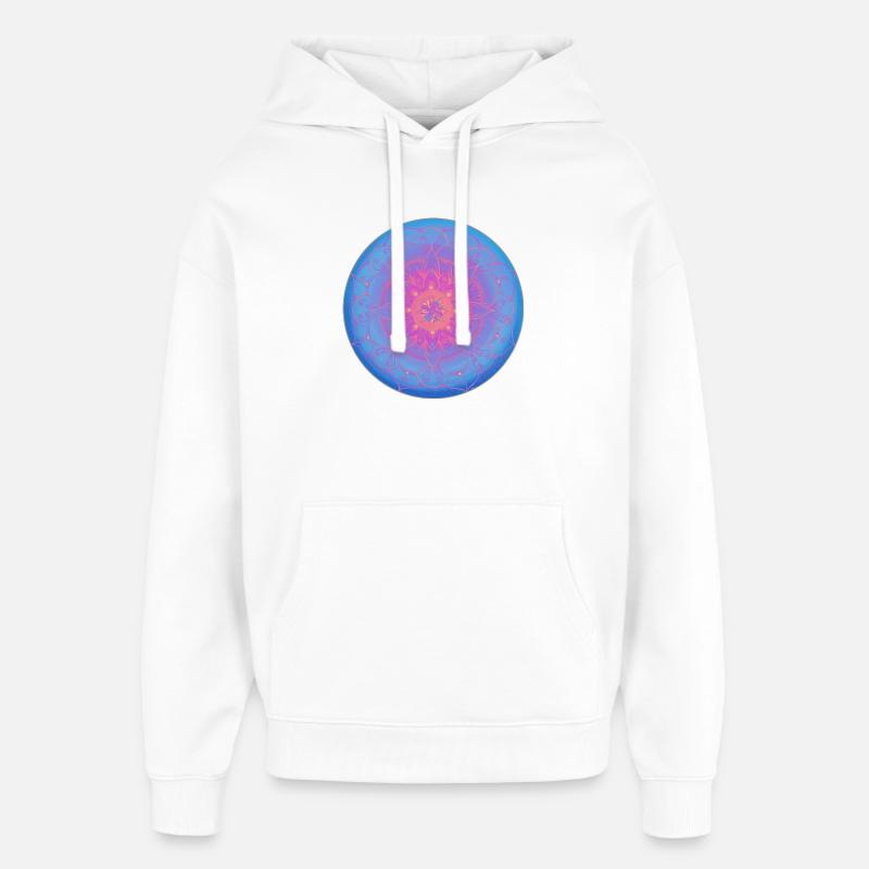Mandala de rêve en bleu-violet - Sweat à capuche unisexe Stanley/Stella Oversized - blanc