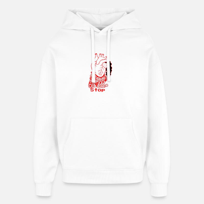 Message de circulation Crise cardiaque - Sweat à capuche unisexe Stanley/Stella Oversized - blanc