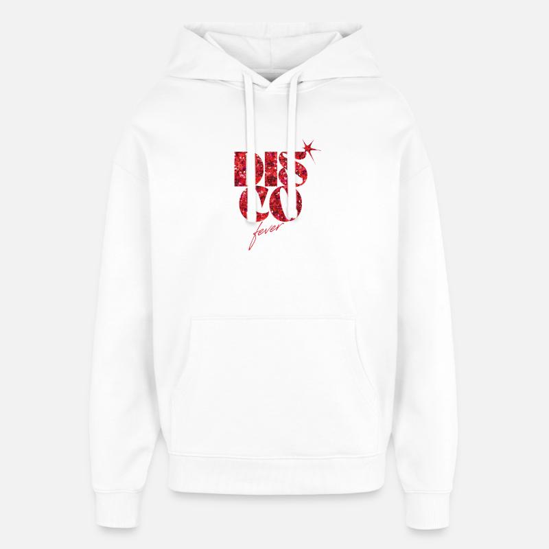 Disco Fever Glitter Love Déclaration Design - Sweat à capuche unisexe Stanley/Stella Oversized - blanc