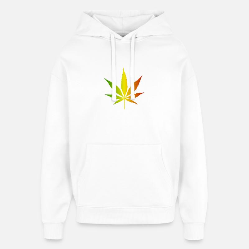 Rasta Gradient Cannabis Leaf - Oversized Unisex Hoodie by Stanley/Stella - white