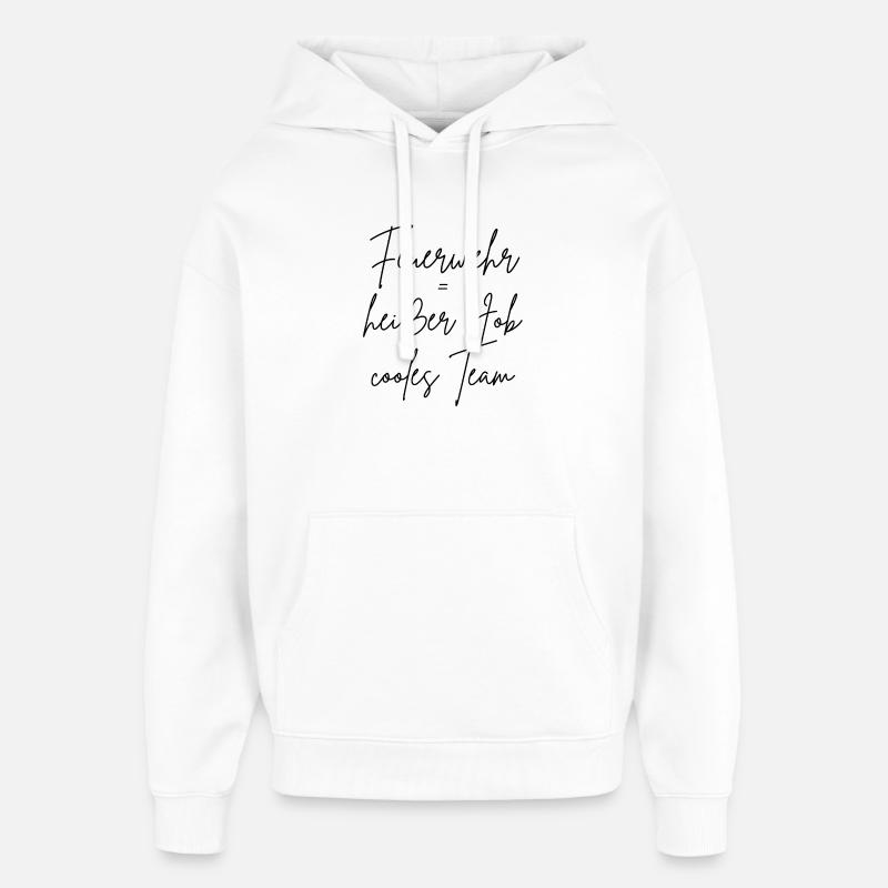 Pompiers = travail chaud, équipe cool - Sweat à capuche unisexe Stanley/Stella Oversized - blanc