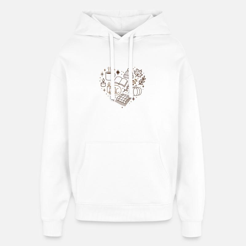 Motif de soirée câlin automnal - Sweat à capuche unisexe Stanley/Stella Oversized - blanc