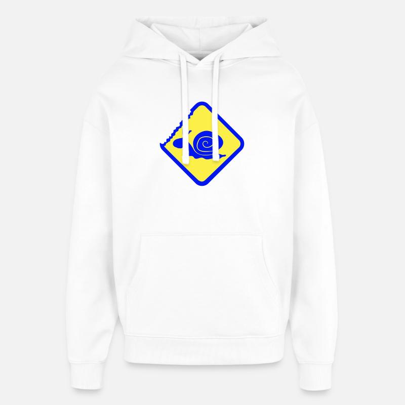 Escargot Avertissement Attention Signe de danger - Sweat à capuche unisexe Stanley/Stella Oversized - blanc