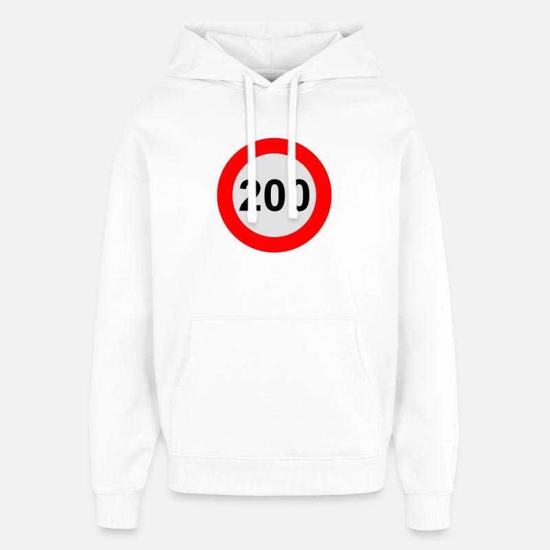 Vitesse maximale : 200 km/h - Sweat à capuche unisexe Stanley/Stella Oversized - blanc