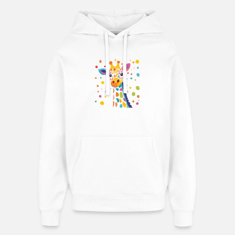Königliche Giraffe Farbkonfetti - Oversized Unisex Hoodie von Stanley/Stella - Weiß
