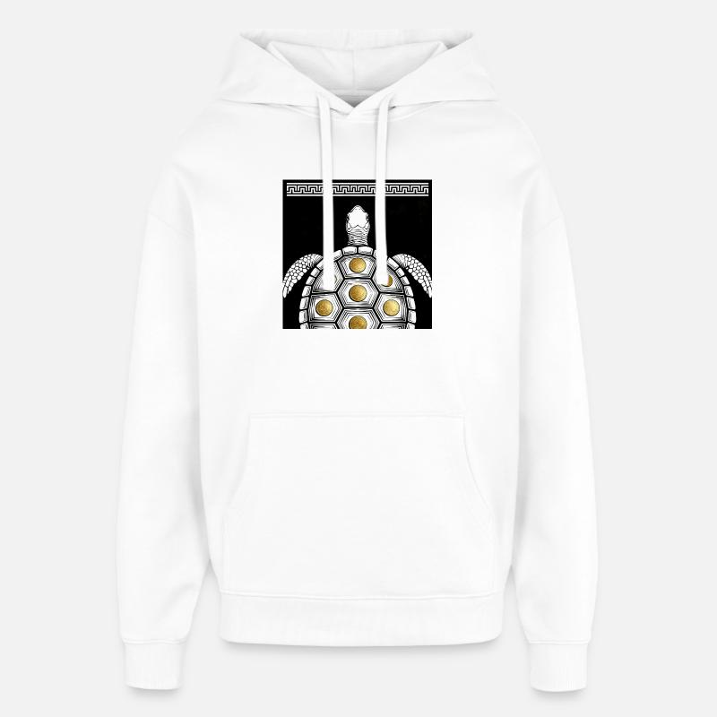 Plaque de monnaie tortue - Sweat à capuche unisexe Stanley/Stella Oversized - blanc