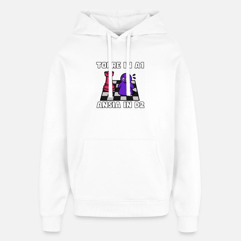 Tour en A1, Anxiété en D2 - Sweat à capuche unisexe Stanley/Stella Oversized - blanc