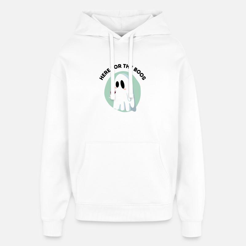 Drôle d’Halloween – Ici pour les huées - Sweat à capuche unisexe Stanley/Stella Oversized - blanc