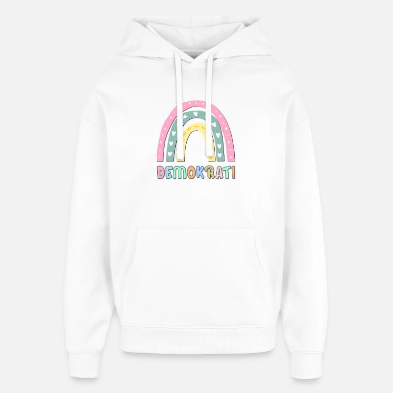 Democrazia arcobaleno - Stanley/Stella Oversized Felpa con cappuccio unisex - bianco