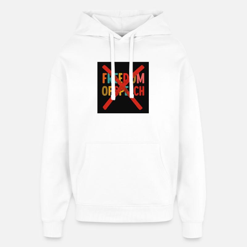 Liberté d’expression - Sweat à capuche unisexe Stanley/Stella Oversized - blanc