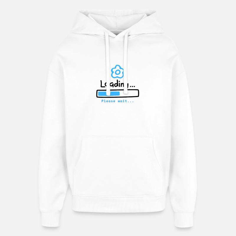 Blue Bloom Loading Icon - Oversized Unisex Hoodie by Stanley/Stella - white