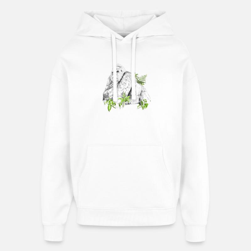 Gorille - Sweat à capuche unisexe Stanley/Stella Oversized - blanc