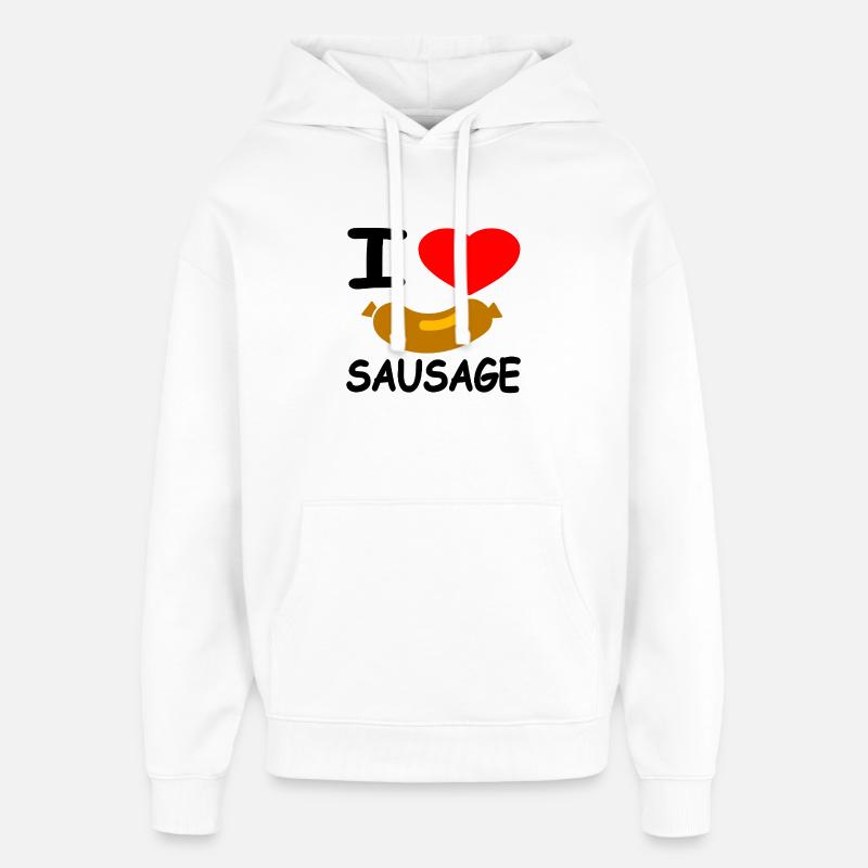 Bratwurst - Sweat à capuche unisexe Stanley/Stella Oversized - blanc