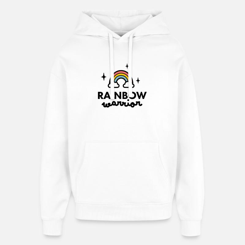 Logo du guerrier arc-en-ciel - Sweat à capuche unisexe Stanley/Stella Oversized - blanc
